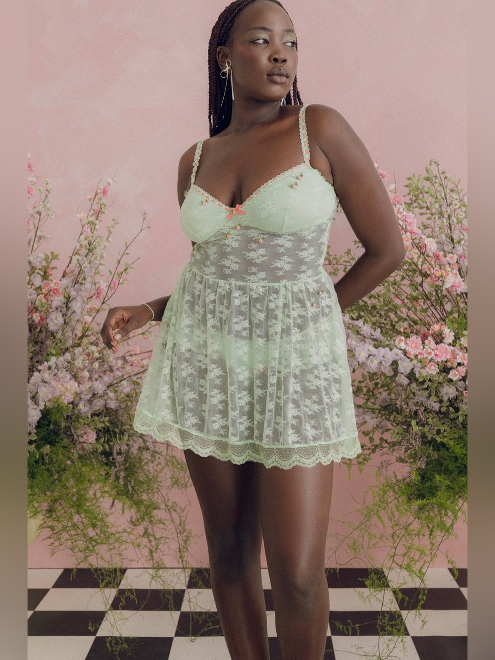 Chouchou Intimates Juliet Nightie Dress | Pistachio